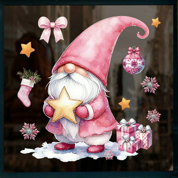 Pegatinas de plástico para ventanas, adornos navideños, pegatinas navideñas, adornos navideños, pegatinas para ventanas de centros comerciales, ideales para puertas y ventanas de tiendas, decoración d