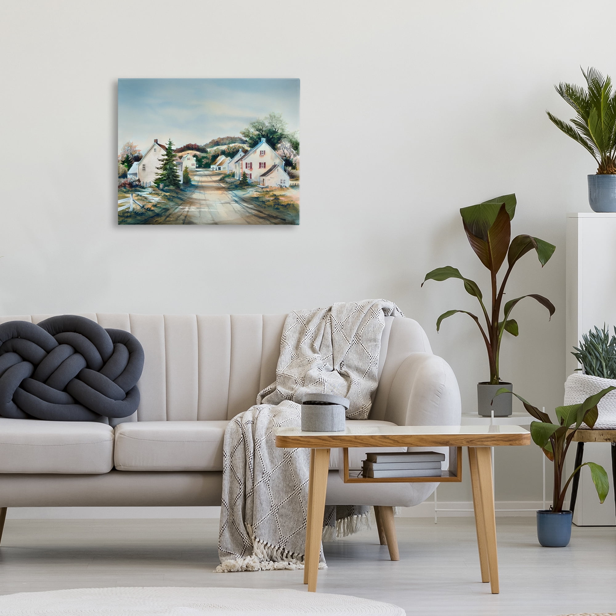 Stupell Industries Tranquil Village Road & Houses Canvas Wall Art, design by Owen Wexler