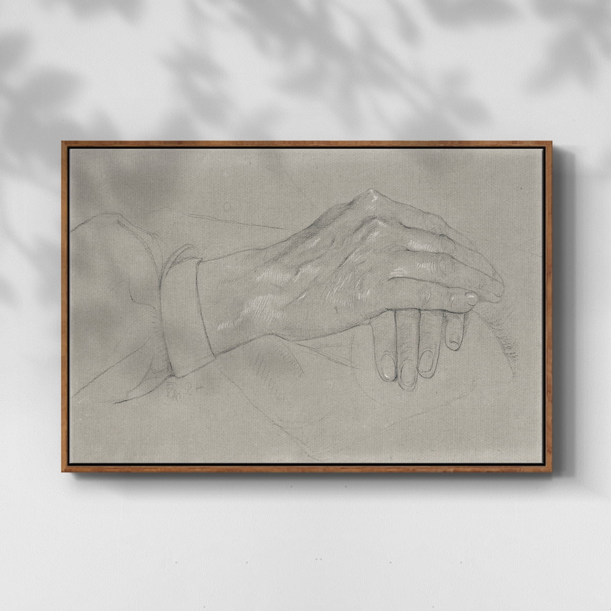 Vintage Sketch-XXXIV By Wexford Home Framed in Walnut Wood Gallery Wrapped Canvas 27 in. x 41 in.