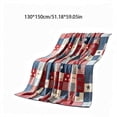 thumbnail image 6 of Homellea Patriotic American Flag Throw Blanket, 50 x 60 Inch Red White Blue Patchwork Flannel Fleece Blanket for Couch, Sofa, Bed, Camping, Travel, 4th of July and Memorial Day Decor, 6 of 6