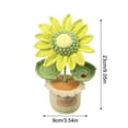 thumbnail image 2 of SHIMELE Handmade Crochet Sunflower Pot Decoration, Wool Knitted Artificial Flower for Car Dashboard, Home Office Decor, Allergy-Free Gift Idea, 2 of 5