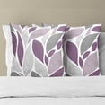 thumbnail image 2 of Purple Grey Floral Pillow Covers 16x16 Inch Set of 2 Modern Dahlia Flower Petals Decorative Throw Pillow Covers Farmhouse Pillow Cases Cotton Square Cushion Covers for Couch Bed Sofa Home Decor, 2 of 6
