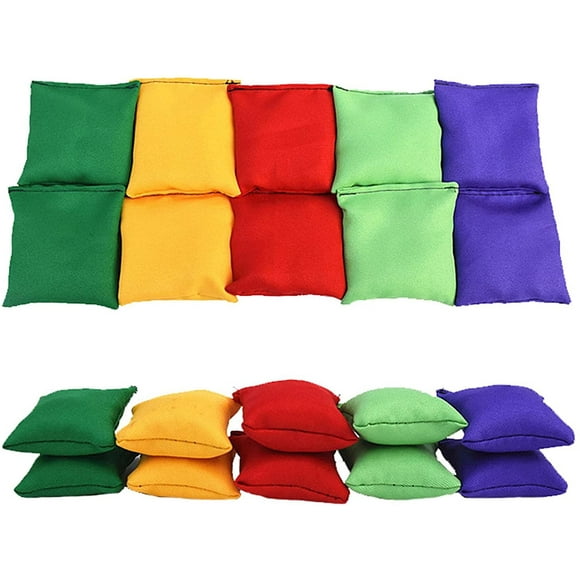 MuGu 10 Pack Bean Bags Toy, Nylon Bean Bags, Bean Bags for Kids, Nylon Cornhole Bean Bags Toy Set, Outdoor Family Games Bean Bag Toss Carnival Toy Bean Bag Toss Game, Friendly
