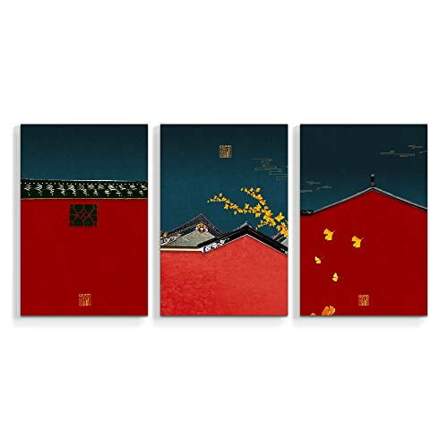 wall26 3 Panel Canvas Wall Art Chinese Traditional Palace Pictures Home Wall Decorations for Bedroom Living Room Paintings Canvas Prints Framed