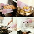 thumbnail image 2 of Unique Bargains Heat Resistant Cooking Gloves Flexible Gripping Pink 12.8x7.5inch, 2 of 6