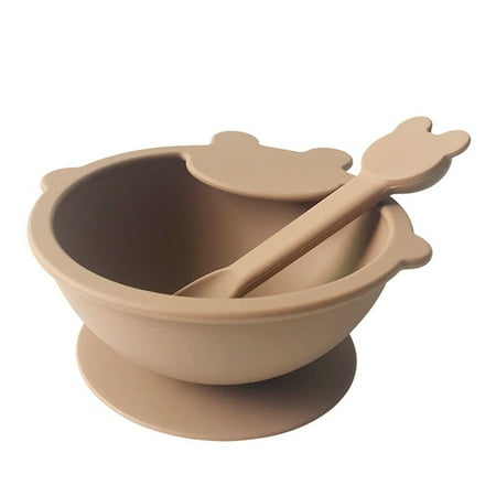

Food Baby Feeding Set with Spoon Silicone Suction Bowls - First Stage Feed Silicone Plate F