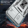 thumbnail image 6 of ShellTech for Samsung Galaxy A14 5G Case with Slide Camera Cover Protection,Shockproof Armor Rugged Hybrid Ring Kickstand Magnetic Heavy Duty Phone Cover Case, Gray, 6 of 7