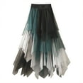 thumbnail image 1 of Pavied Maxi Skirt Long Skirt A Line Skirt Women's Tulle Skirt Ruffle Multilayer Mesh A Line Tier Tutu Prom Wedding Long Tulle Skirts High Waisted Skirts for Women Fall Skirt Clearance Items Green XL, 1 of 4
