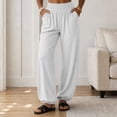 thumbnail image 2 of Aezemi Women High Waisted Sports Pants Loose Fit Elastic Waist Flowy Jogger Pants with Pockets Palazzo Womens Workout Fashion Casual Outdoor Trousers XXL, 2 of 8