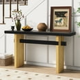 thumbnail image 3 of Noble House Farmhouse Wood Console Table, Rectangular Long Entryway or Sofa Table for Living Room, Hallway,and Entrance,Black+Brown, 3 of 7