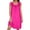 Hot Pink., variant on HBGVBA Women's Summer Mini Dress,Plus Size Short Sleeve Dresses,Summer Solid Color Lace Cami Round Neck Loose Midi Dress