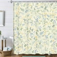 thumbnail image 3 of Wildflower Shower Curtain for Bathroom, Country Floral Green Leaf Plant Blue and Beige Bath Curtains, Rustic Plants Polyester Fabric Waterproof Bathtub Decor with Hooks 72X84, 3 of 6