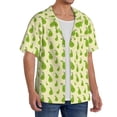 thumbnail image 2 of KLL Green Pears1 Print Men's Shirt Short Sleeve Button Down Summer Cuba Beach Shirts- Large, 2 of 5