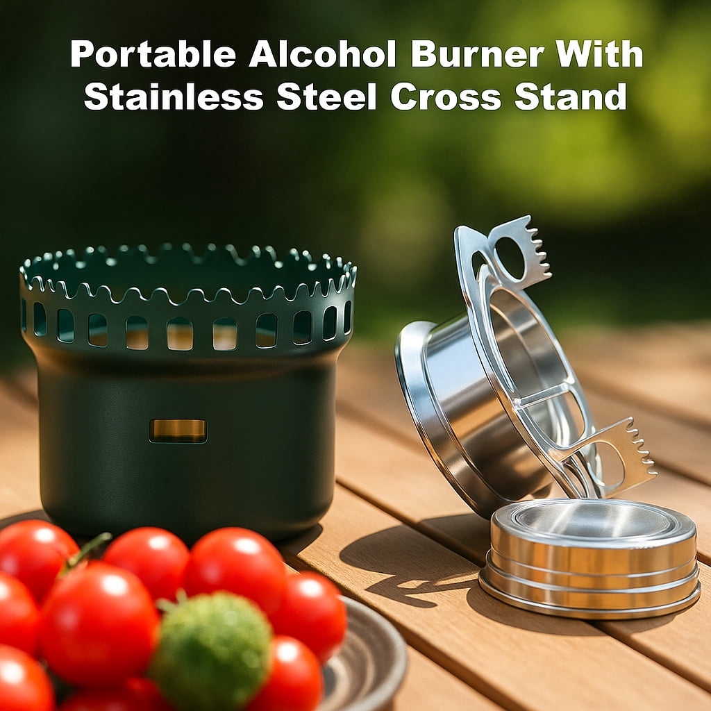 Alcohol Stove Burner Camping Portable Mini Alcohol Stoves Lightweight Tiny Brass Stove For Hiking Backpacking Emergency Outdoor Coffee Cooking