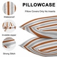 thumbnail image 5 of Burnt Orange Grey Stripe Throw Pillow Covers 16x16 Inch Set of 2, Modern Farmhouse Vertical Striped Waterproof Outdoor Pillow Covers, Decorative Cushion Pillowcases for Couch, Sofa, Bed, Patio, 5 of 9