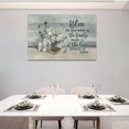 thumbnail image 2 of Christian Cotton Wall Art Rustic Floral Wall Decor Religious Scripture Canvas Painting Farmhouse Framed Artwork for Kitchen Living Room 16"x12", 2 of 6