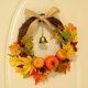 thumbnail image 2 of Corona de otoño artificial con cosecha de hoja de arce, hoja de calabaza, bayas, guirnalda de puerta, decoración para colgar en la pared para Halloween, 2 of 5