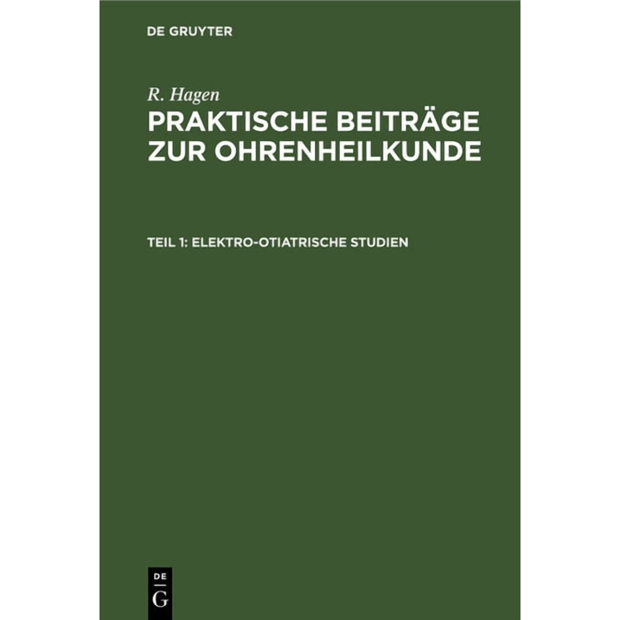 Elektro-Otiatrische Studien, (Hardcover)