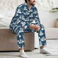 thumbnail image 7 of Naloa Snow Penguin Men’s Pajamas Set - Long Sleeve Button Down Sleep Shirt and Pajama Bottoms Sleepwear Set-XX-Large, 7 of 7