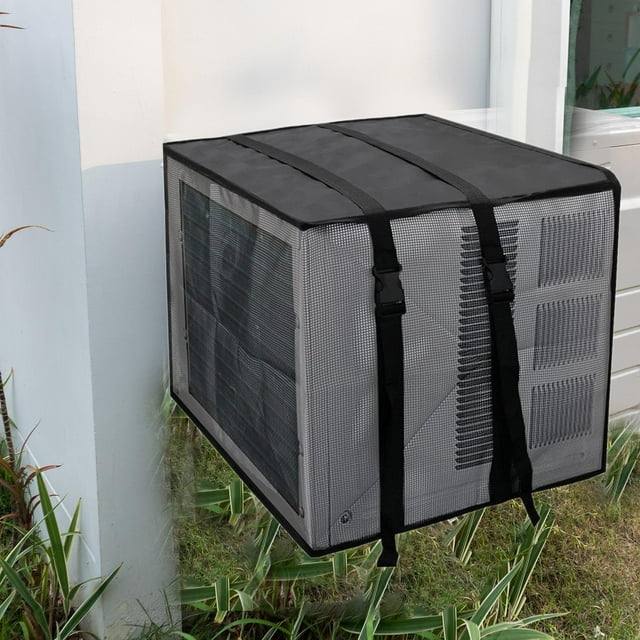 Cubierta de aire acondicionado de ventana con correas ajustables, protector de muebles, cubierta de malla para aire acondicionado, protección para 65 cm x 52 cm x 46 cm