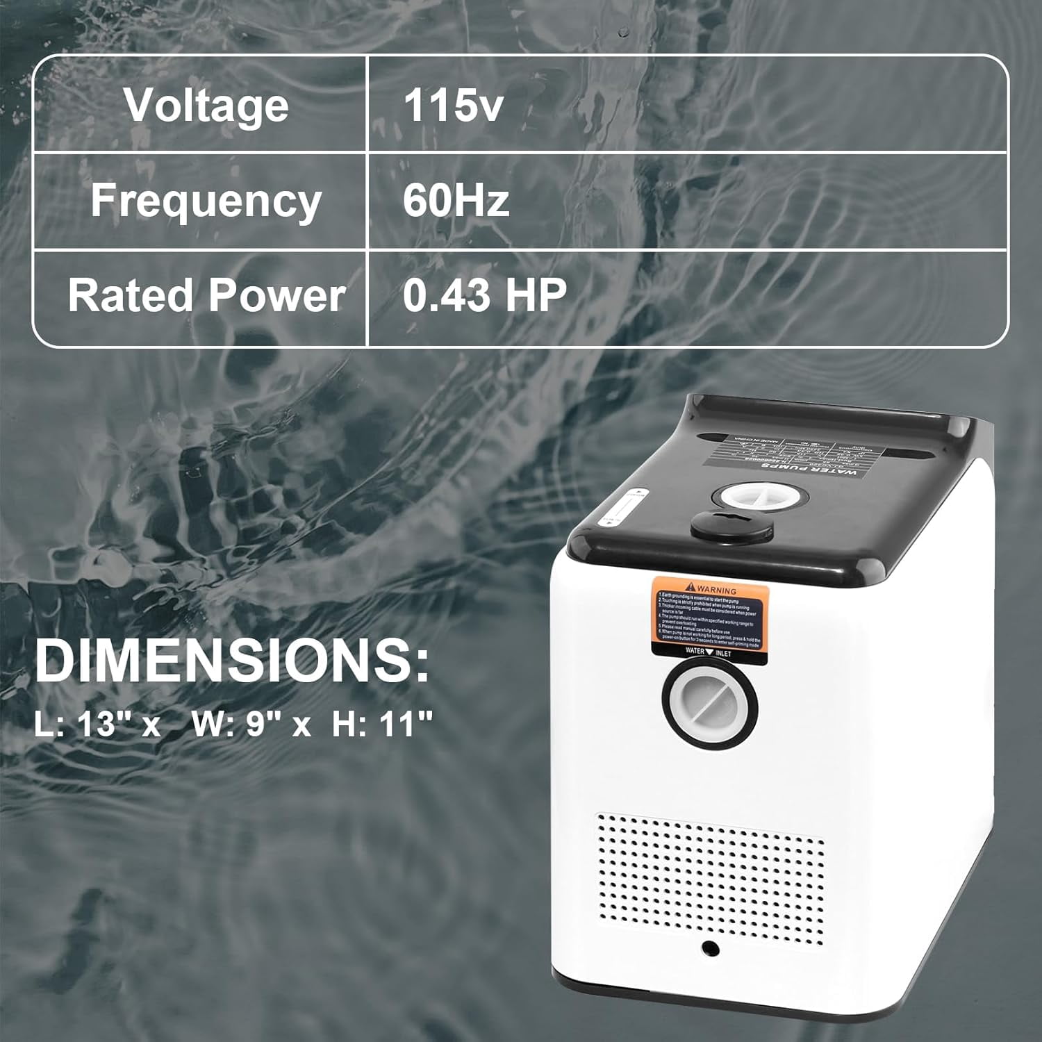 Smart Whole House Water Pressure Booster Pump, 6-Speed Variable Frequency 1100 GPH Self-Priming for Home Apartment Shower Garden Shallow Well