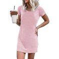 thumbnail image 3 of Vedolay Summer Dresses for Women's V Neck Short Sleeve Floral Lace Wedding Dress Bridesmaid Party Maxi Dress,Pink XXL, 3 of 4