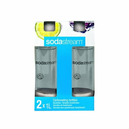 1l Carbonating Bottles- White (Twin Pack), Extra carbonating bottles for SodaStream Sparkling Water Makers. By