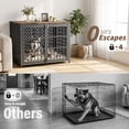 thumbnail image 5 of YOKWOK 42 Inch Furniture-Style Dog Crate for Large Dogs, Heavy Duty Thick Metal Dog Cage with Water Resistant Top & Safe Lock, Chew-Proof & Escape-Proof Large Indoor Dog Kennel, Brown, 5 of 7