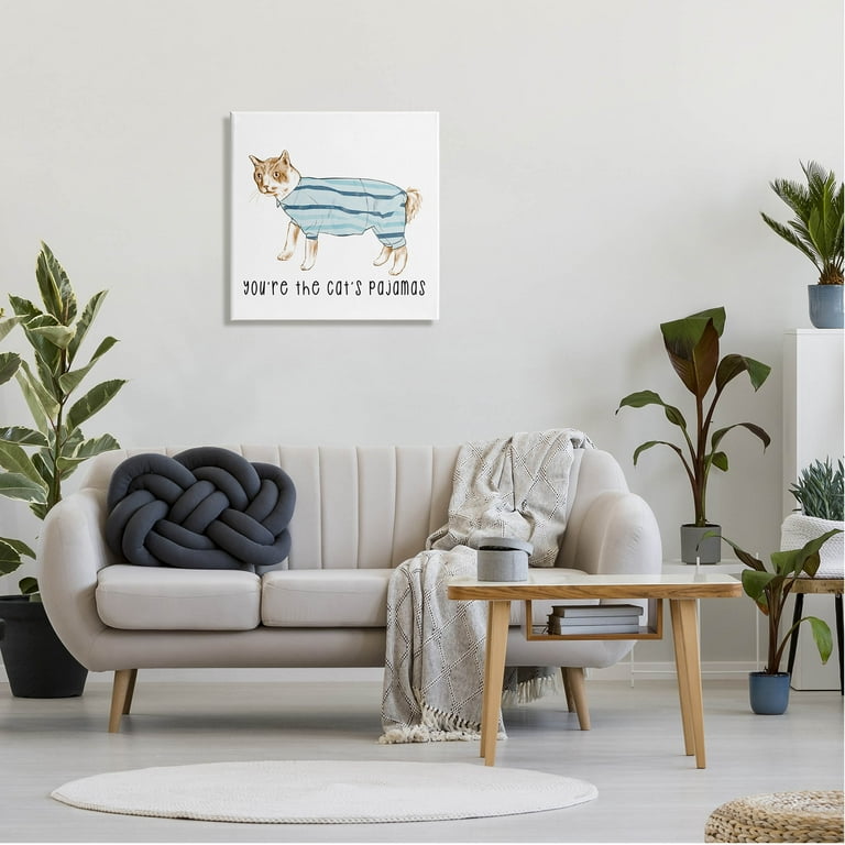 Stupell Industries The Cat s Pajamas Phrase Graphic Art Gallery Wrapped Canvas Print Wall Art Design by Lil Rue Walmart