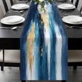 thumbnail image 2 of Abstract Graffiti Art Table Runner 13x90 Inch Gold Blue Blending Design Table Runner Non-Slip Dresser Scarves for Holiday Decorations, Party, Dinner and Gatherings, 1 Pack, 2 of 8