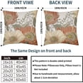 thumbnail image 5 of Vintage Flowers Pillow Covers 18x18 Inch Set of 2 Rust Orange Yellow Floral Leaves Decorative Square Throw Pillows For Couch Rustic Pillow Cases Home Decor For Sofa Bed Porch Living Room Outdoor, 5 of 6