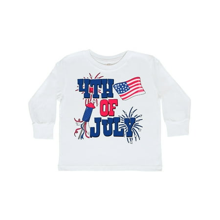 

Inktastic 4th of July with Fireworks American Flag and Rocket Gift Toddler Boy or Toddler Girl Long Sleeve T-Shirt