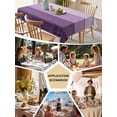 thumbnail image 5 of Purple Ombre Table Cloth, Farmhouse Vintage Wooden Striped Waterproof Tablecloth for Rectangle Tables, Reusable Washable Fabric Table Cover for Restaurant Kitchen Dining Tables 60"x120", 5 of 6