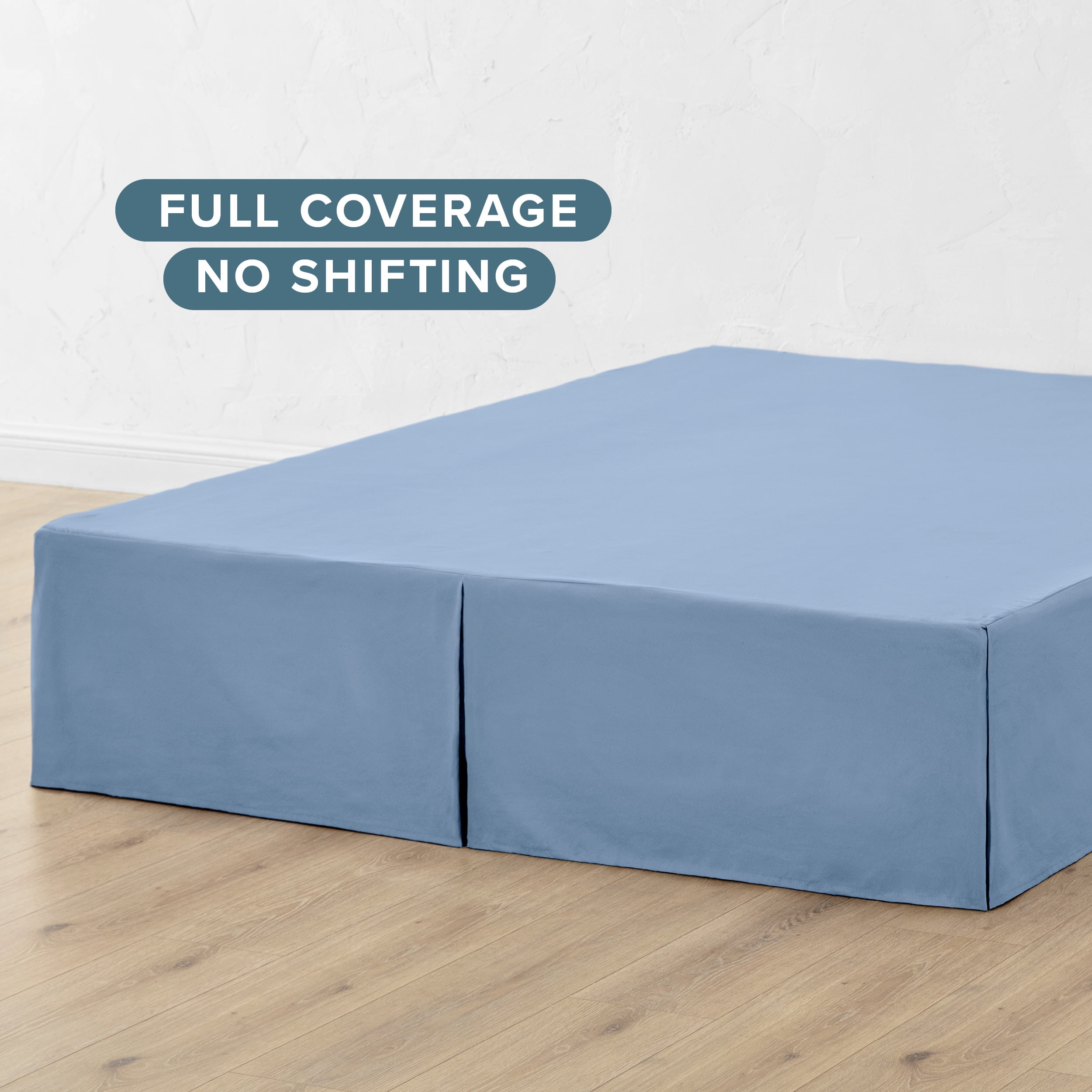 Bare Home Double Brushed Bed Skirt - Premium 1800 Collection - 15-inch Drop - Twin XL, Coronet Blue