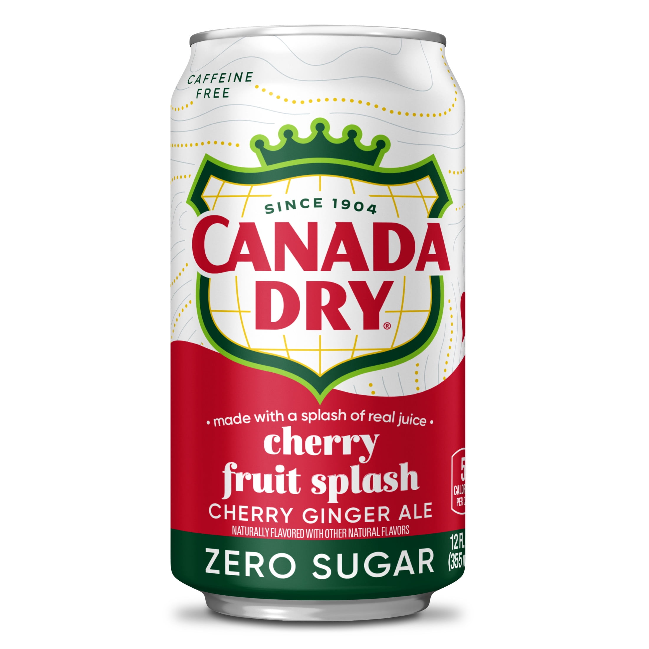 Canada Dry Zero Sugar Cherry Ginger Ale, Caffeine Free with Splash