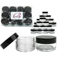 thumbnail image 1 of Beauticom 600 Pieces High Quality 20G/20ML Clear Round Acrylic Cosmetic Product Sample Travel Jars with Flat Top Lids (Black), 1 of 5