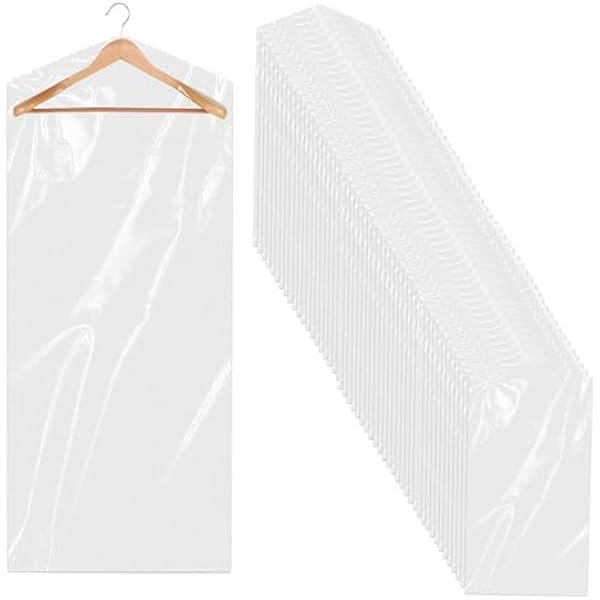 HAYAN50pcs 60 Inch Plastic Garment Bag Dry Cleaner Bags Clear Plastic bag Dry Cleaning Laundry Bags for Clothes Cover Hanging Clothes Clothes Storage for Long Dresses Skirt Coat Suit Shirt Jacket