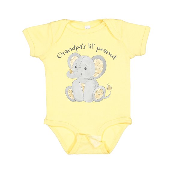 Inktastic Grandpa's Lil' Peanut Polka Dot Elephant Boys or Girls Baby Bodysuit