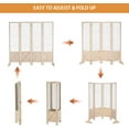 thumbnail image 3 of VINGLI Room Divider Freestanding Gridwall, 4 Panel Folding Display Board Organizer with Base Feet, Decorative Wooden Frame Wire Grid Screens for Craft Shows Events Retail, 3 of 7