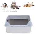 thumbnail image 3 of Caja De Arenas Para Gatos De Acero Inoxidable, Bandeja De Arenas Para Gatos De Lados Altos De Metal, Caja De Arenas Para Gatos Grande Con Entrada Superior Antisalpicaduras Con, 3 of 7