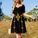 thumbnail image 4 of Vestido de manga corta con estampado de olas en azul océano, elegante y chic, para mujer, promoción de verano, coreano., 4 of 7