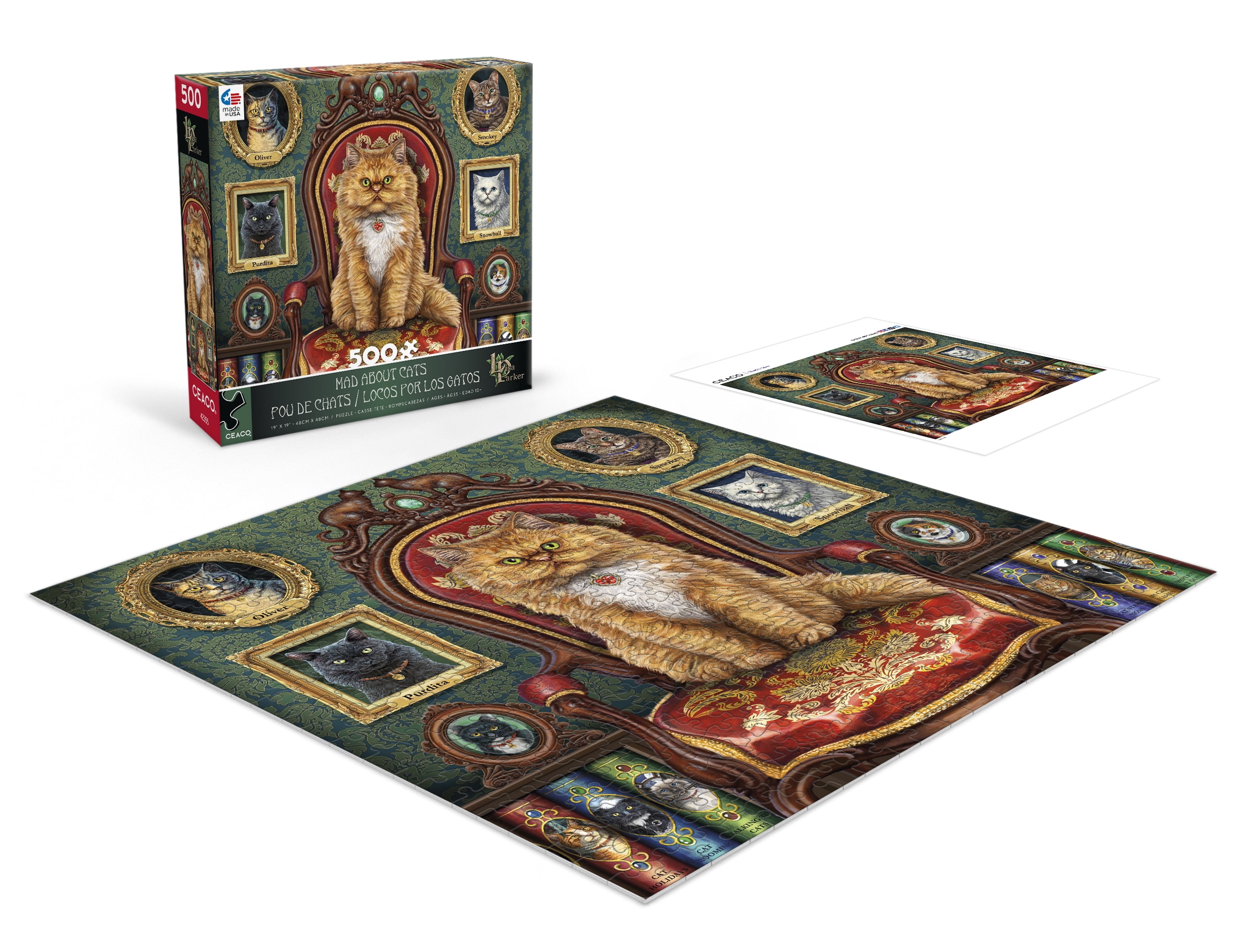 Ceaco 500-Piece Night Spirit Mad About Cats Interlocking Jigsaw Puzzle