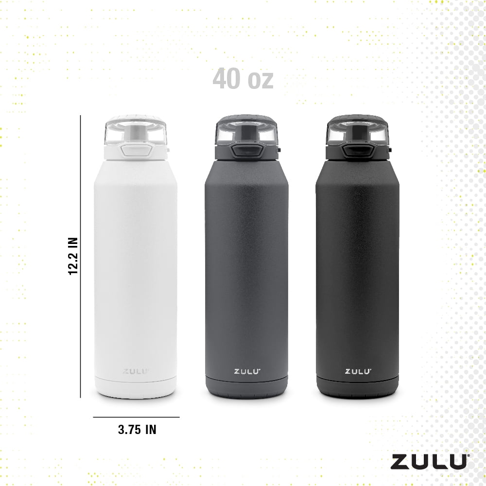 Zulu Swift 40oz Stainless Steel Water Bottle, White