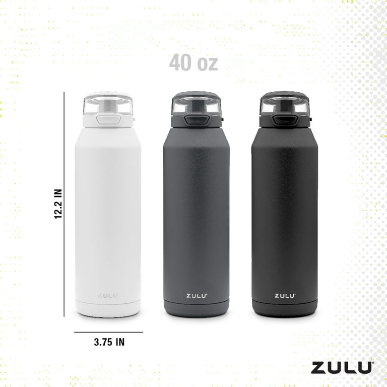 Zulu Swift 40oz Stainless Steel Water Bottle, White - Walmart.com
