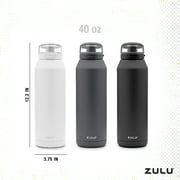 Zulu Swift 40oz Stainless Steel Water Bottle, White