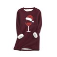 thumbnail image 2 of Tenues d'Hiver pour Femmes 2023 Tendance et Mode Décontractée d'Hiver, sous-Couche Chaude en Peluche, Imprimé de Noël, Manches Longues, Col Rond, Tenues Mignonnes en Liquidation, 2 of 6