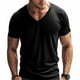 thumbnail image 1 of Playera Elvqul para Caballero Manga Corta Casual Negro Cuello en V Gym sin Estampado, 1 of 9
