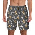 thumbnail image 3 of Uemuo Bulldog Print Pattern Mens Swim Trunks Quick Dry Board Shorts with Mesh Lining, Stretch Beach Shorts Quick Dry No-Chafing Board Shorts-3X-Large, 3 of 9