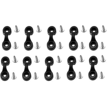 Borogo 20-Piece Kayak Pad Eye Kit With Nylon Bungee Deck Loops & 40 Screws - Kayak & Boat Rigging Accessories