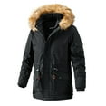 thumbnail image 4 of Faux Fur Hood Parka Casual Jackets (XL, DeepLakeBlue), 4 of 6